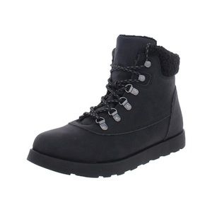 Eddie Bauer Womens Lassen Peak Mid Faux Leather Faux Fur Ankle Boots